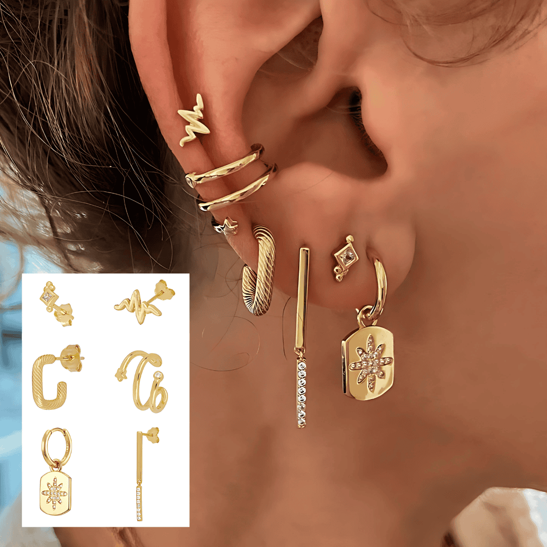18K KULTA HOOP & KORVAKORUSETTI
