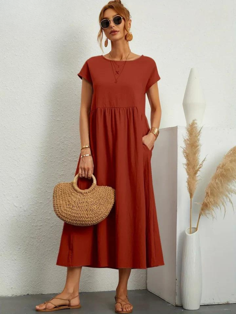 Ruby™ | Elegantti Perusmekko Puuvillasta ja Pellavasta