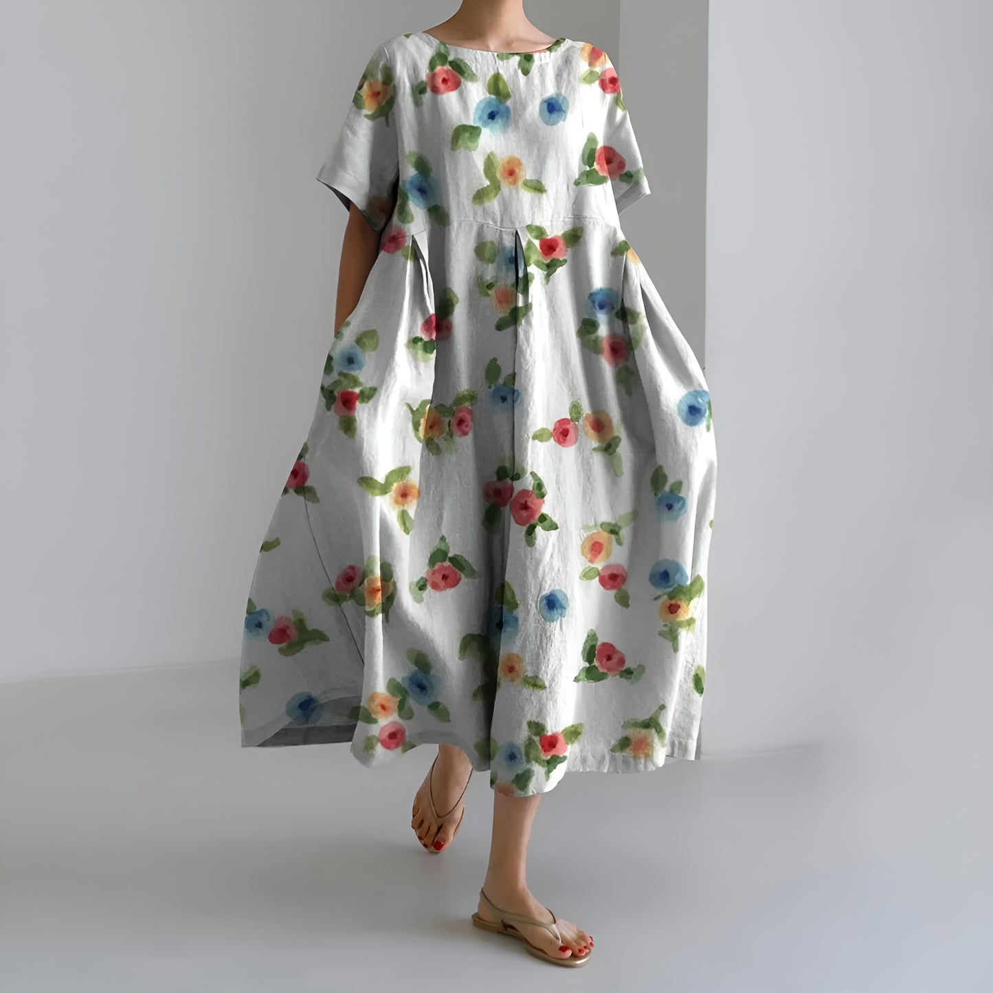 Meeri™ | Taiteellinen maksimekko vintage-kukkakuosilla ja huolettomalla eleganssilla