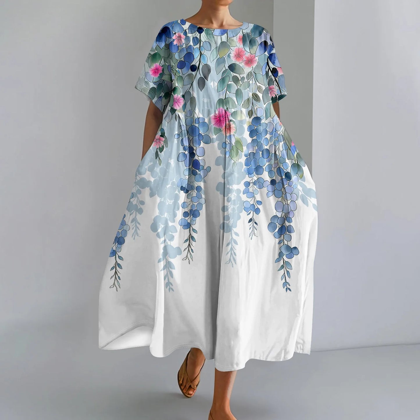 Jutta™ | Kevyt Maxi-mekko upealla kukkakuosilla