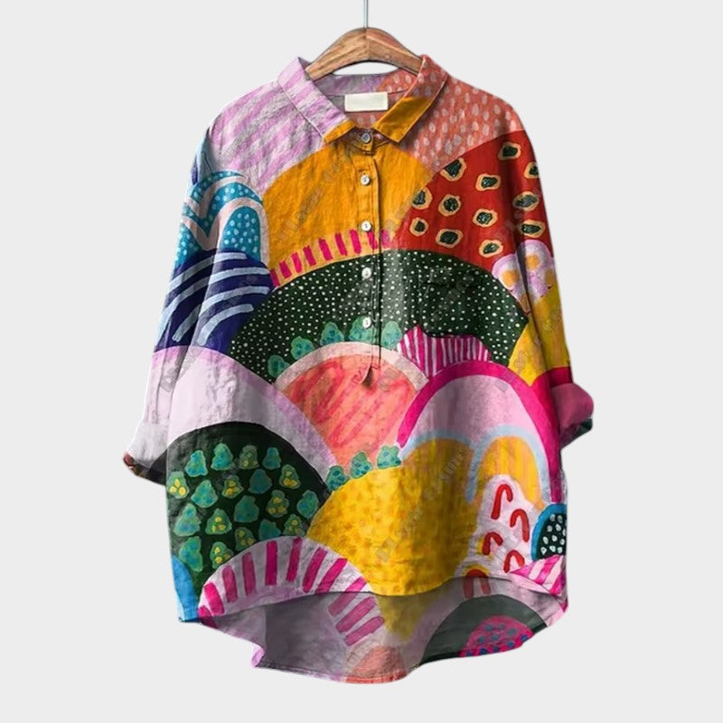 FRANCESCA | Värikäs Yleisöblusa Elegantilla Mukavuudella Päivittäiseen Käyttöön