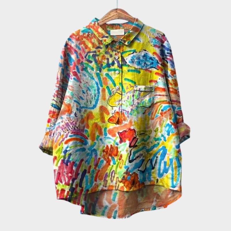 FRANCESCA | Värikäs Yleisöblusa Elegantilla Mukavuudella Päivittäiseen Käyttöön
