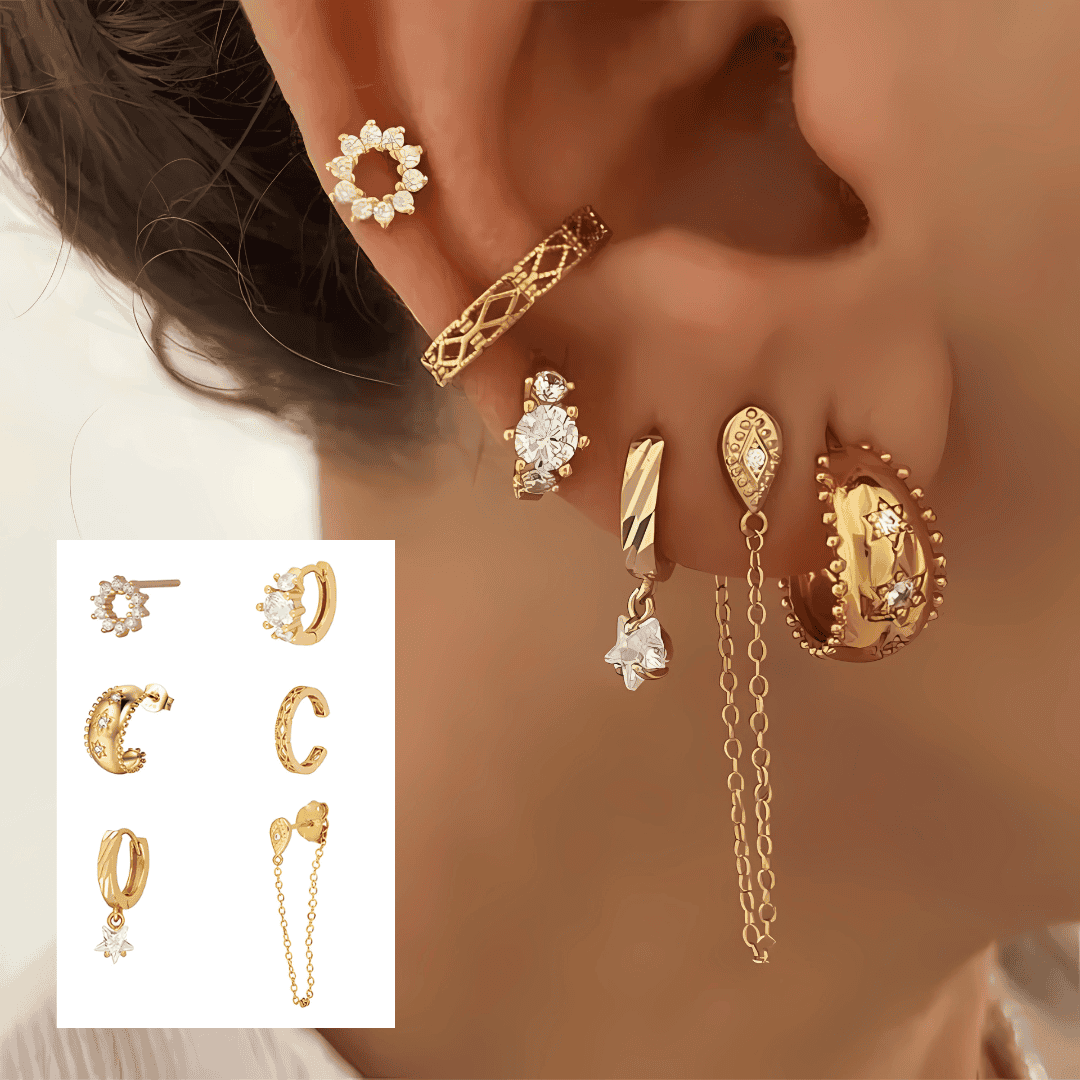 18K KULTA HOOP & KORVAKORUSETTI