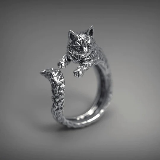 Hopeinen Felino-sormus