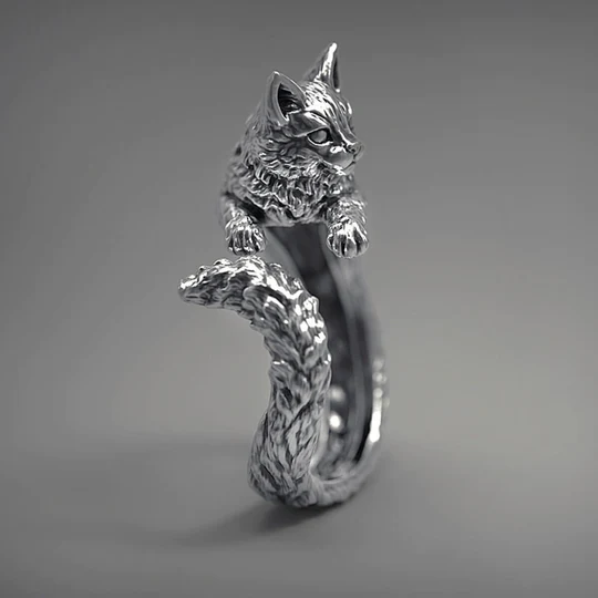 Hopeinen Felino-sormus