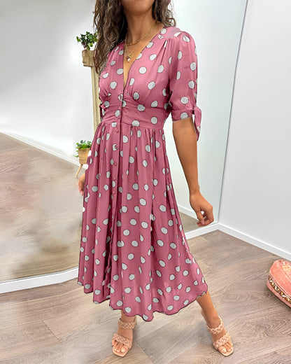 Monique™ | Tyylikäs Mekko Pilkuilla