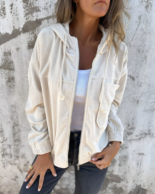 Ella™ | Corduroy hupputakki vetoketjulla