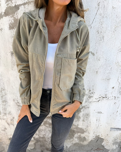 Ella™ | Corduroy hupputakki vetoketjulla