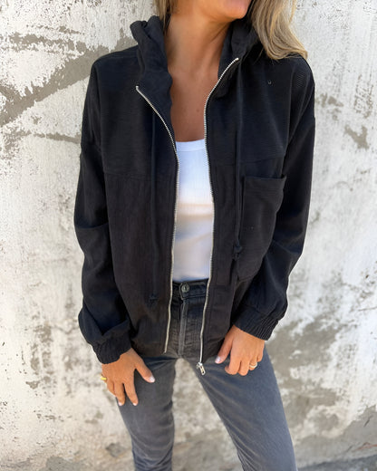 Ella™ | Corduroy hupputakki vetoketjulla