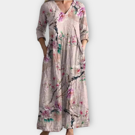 Radegunda | Boho-tyylinen maksimekko korkealaatuisesta pehmeästä kankaasta