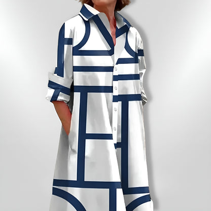 Janika™ | Geometrinen mekko taskuilla