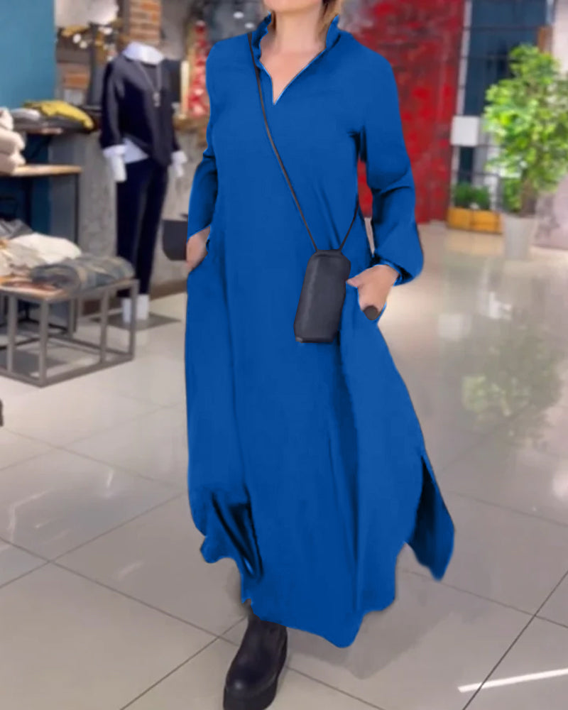 Evia™ | Pitkä, avara mekko halkiolla