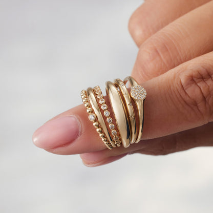 Midi Dome Sormus | 14k Kulta