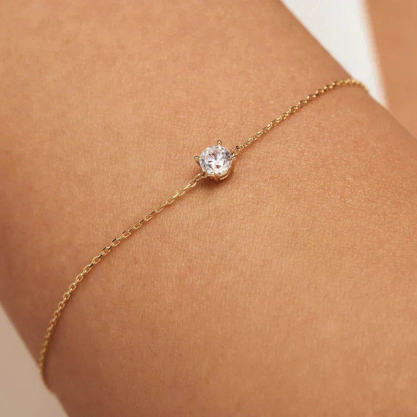 Cléa Moissanite -kivikaulaketju | 14k Kulta