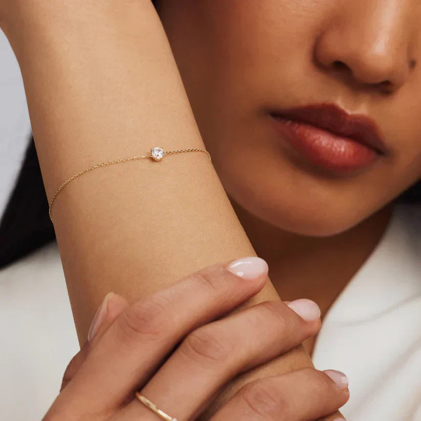Cléa Moissanite -kivikaulaketju | 14k Kulta