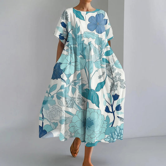 Jutta™ | Kevyt Maxi-mekko upealla kukkakuosilla