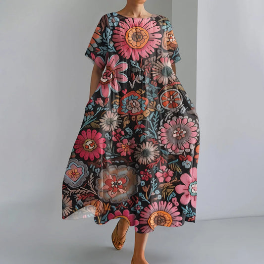 Jutta™ | Kevyt Maxi-mekko upealla kukkakuosilla