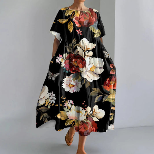 Jutta™ | Kevyt Maxi-mekko upealla kukkakuosilla