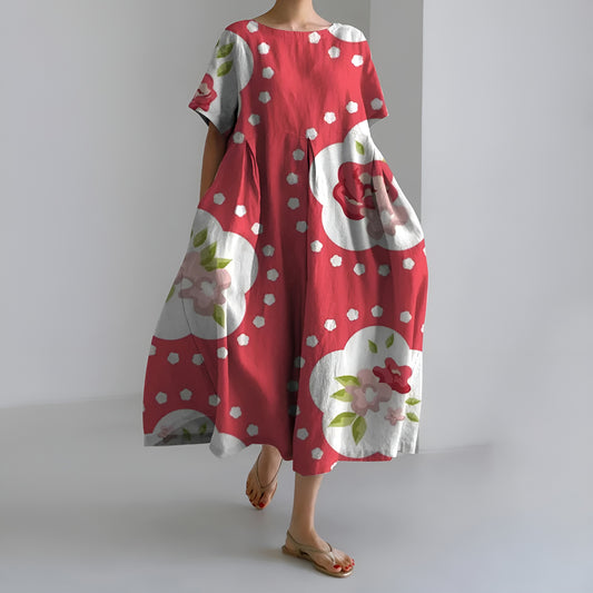 Meeri™ | Taiteellinen maksimekko vintage-kukkakuosilla ja huolettomalla eleganssilla