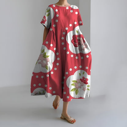Maartje™ | Taiteellinen maksimekko vintage-kukkakuosilla ja huolettomalla eleganssilla