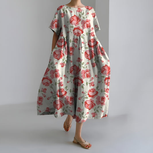 Meeri™ | Taiteellinen maksimekko vintage-kukkakuosilla ja huolettomalla eleganssilla