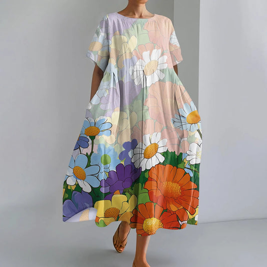 Jutta™ | Kevyt Maxi-mekko upealla kukkakuosilla