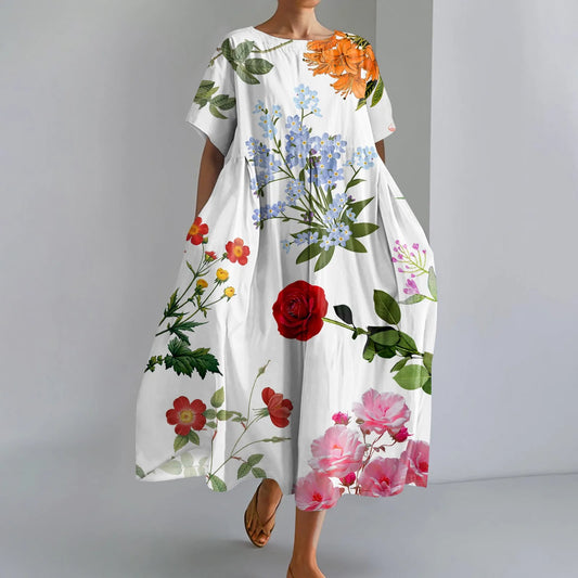 Jutta™ | Kevyt Maxi-mekko upealla kukkakuosilla