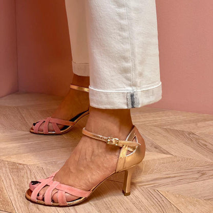Calista | Peep toe -korkokengät värilohkossa