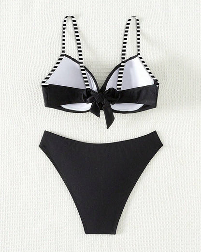 Bikini Seksikäs Raidallinen Kontrastitrikoo