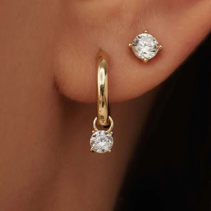 Kuuvalo Kiviset Korvakorut | 14k Kulta