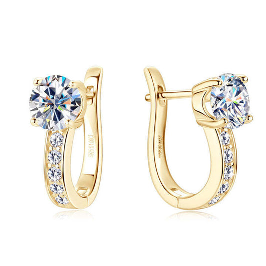 Kanava Moissanite Huggie Korvakorut | 18k Kulta