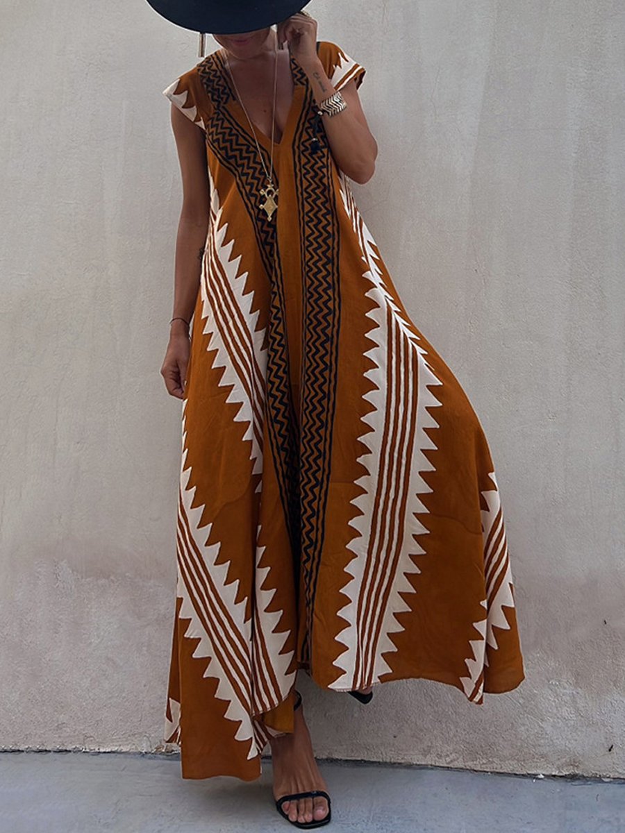 Boho™ | V-kauluksellinen ilman hihoja mekko