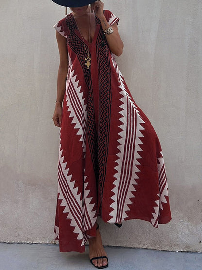 Boho™ | V-kauluksellinen ilman hihoja mekko