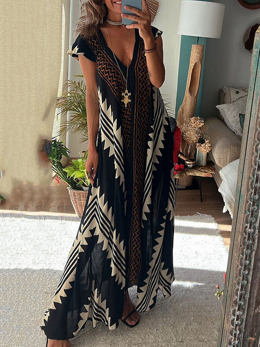 Boho™ | V-kauluksellinen ilman hihoja mekko