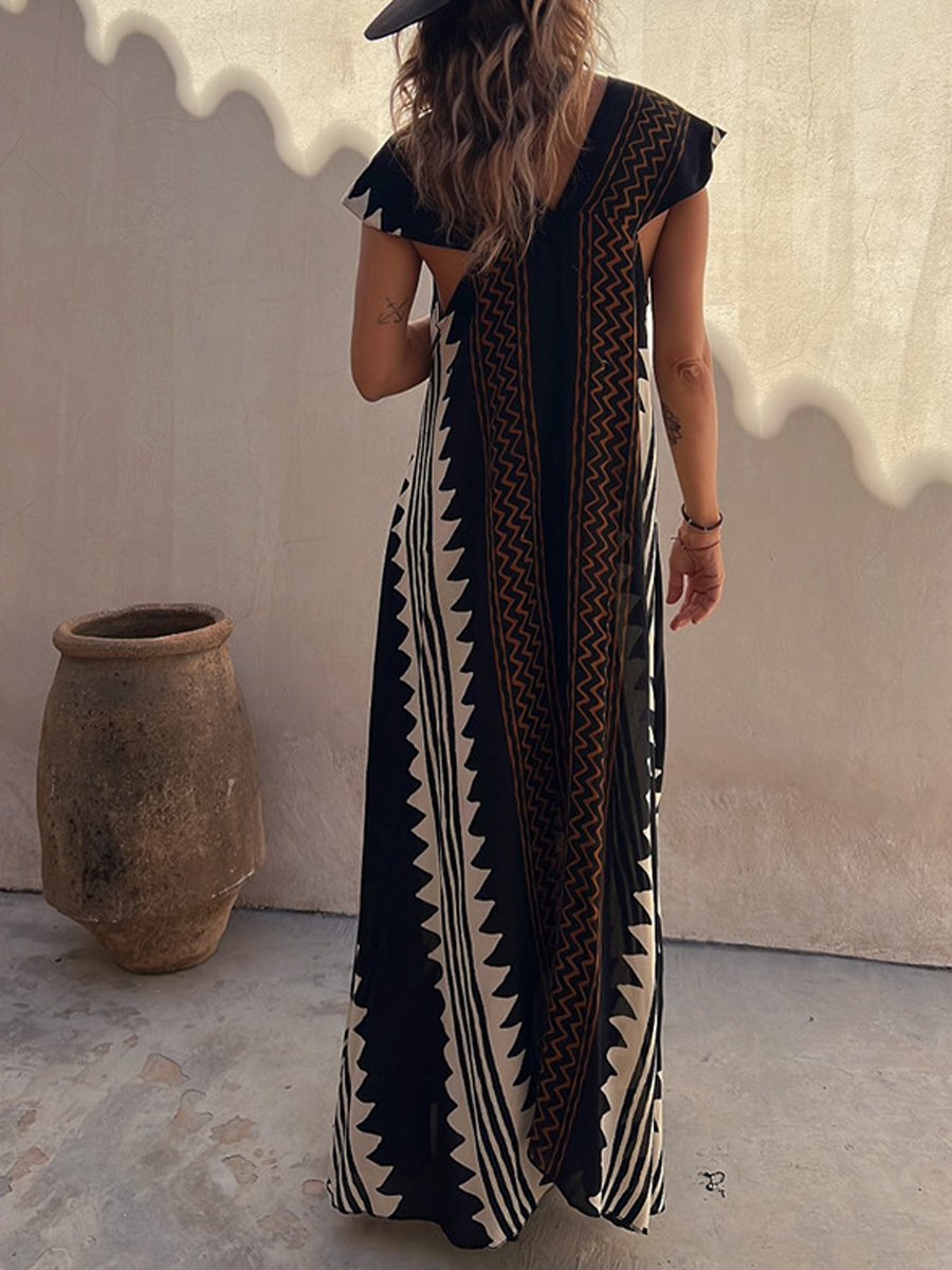 Boho™ | V-kauluksellinen ilman hihoja mekko