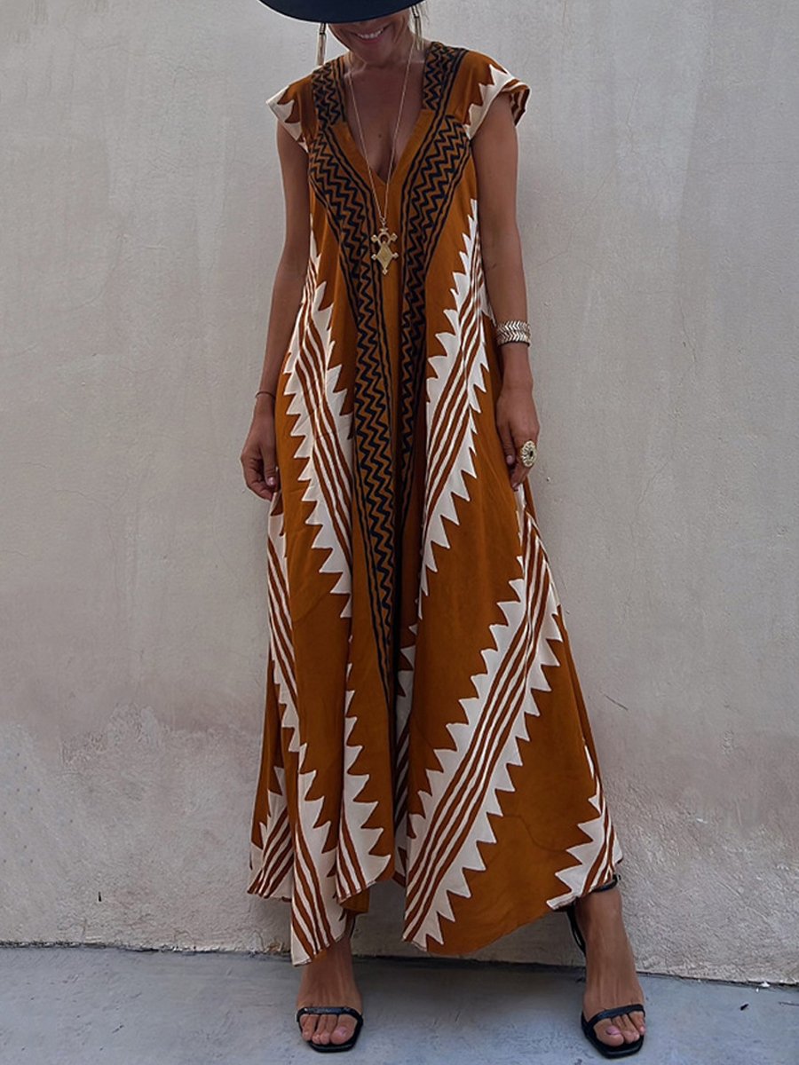 Boho™ | V-kauluksellinen ilman hihoja mekko